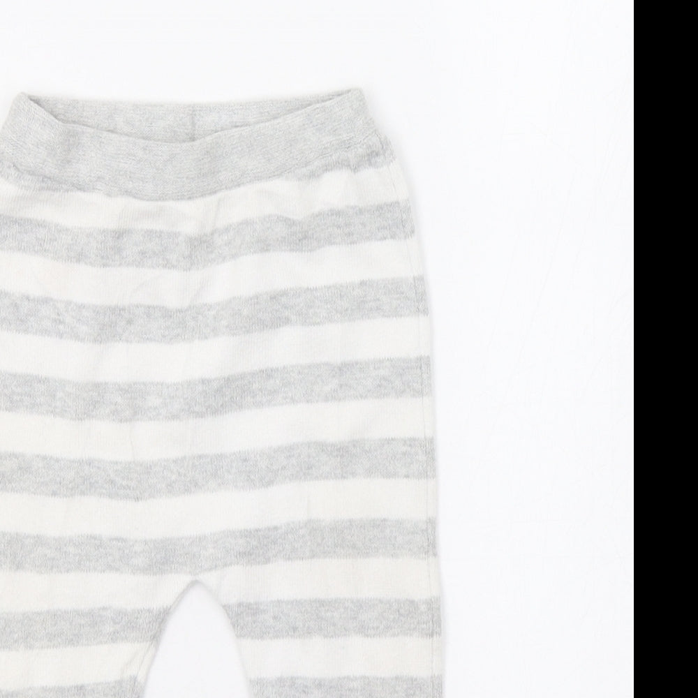 Matalan Baby Grey Striped  Jogger Trousers Size 6-9 Months