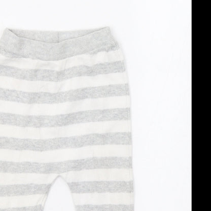 Matalan Baby Grey Striped  Jogger Trousers Size 6-9 Months