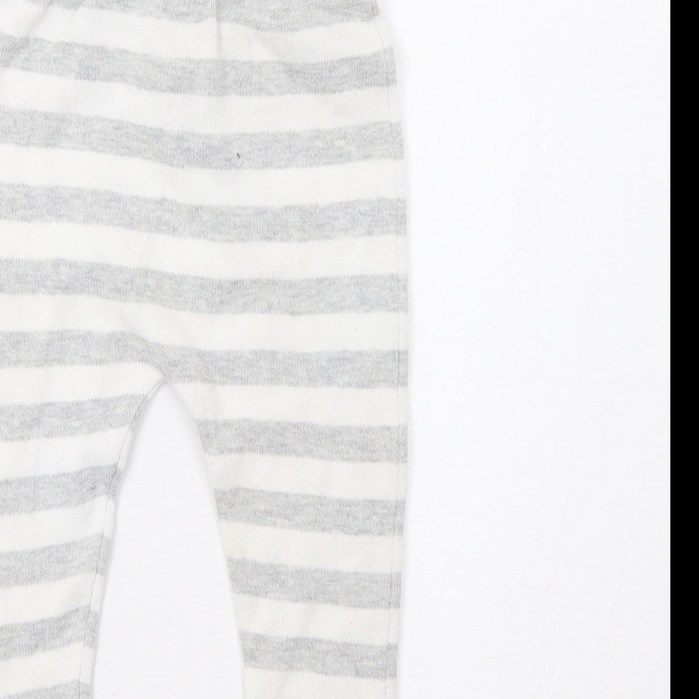 Matalan Baby Grey Striped  Jogger Trousers Size 6-9 Months