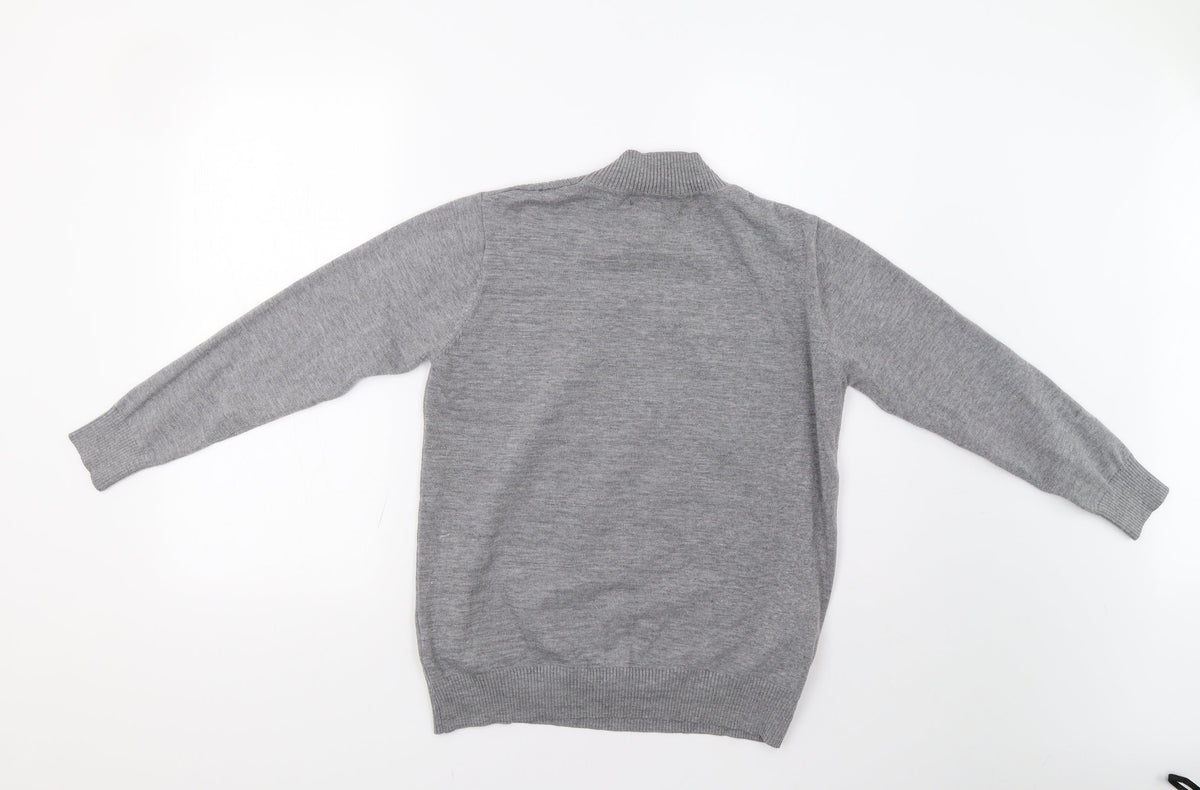 Back view of Lian women’s grey jumper, size M, - sequin detail