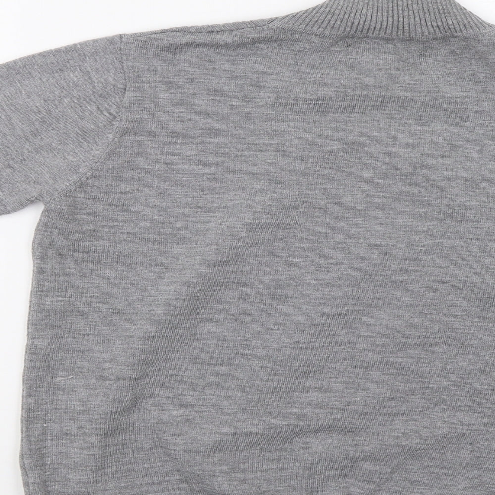 Brand and care label for Lian women’s grey jumper, size M, - sequin detail