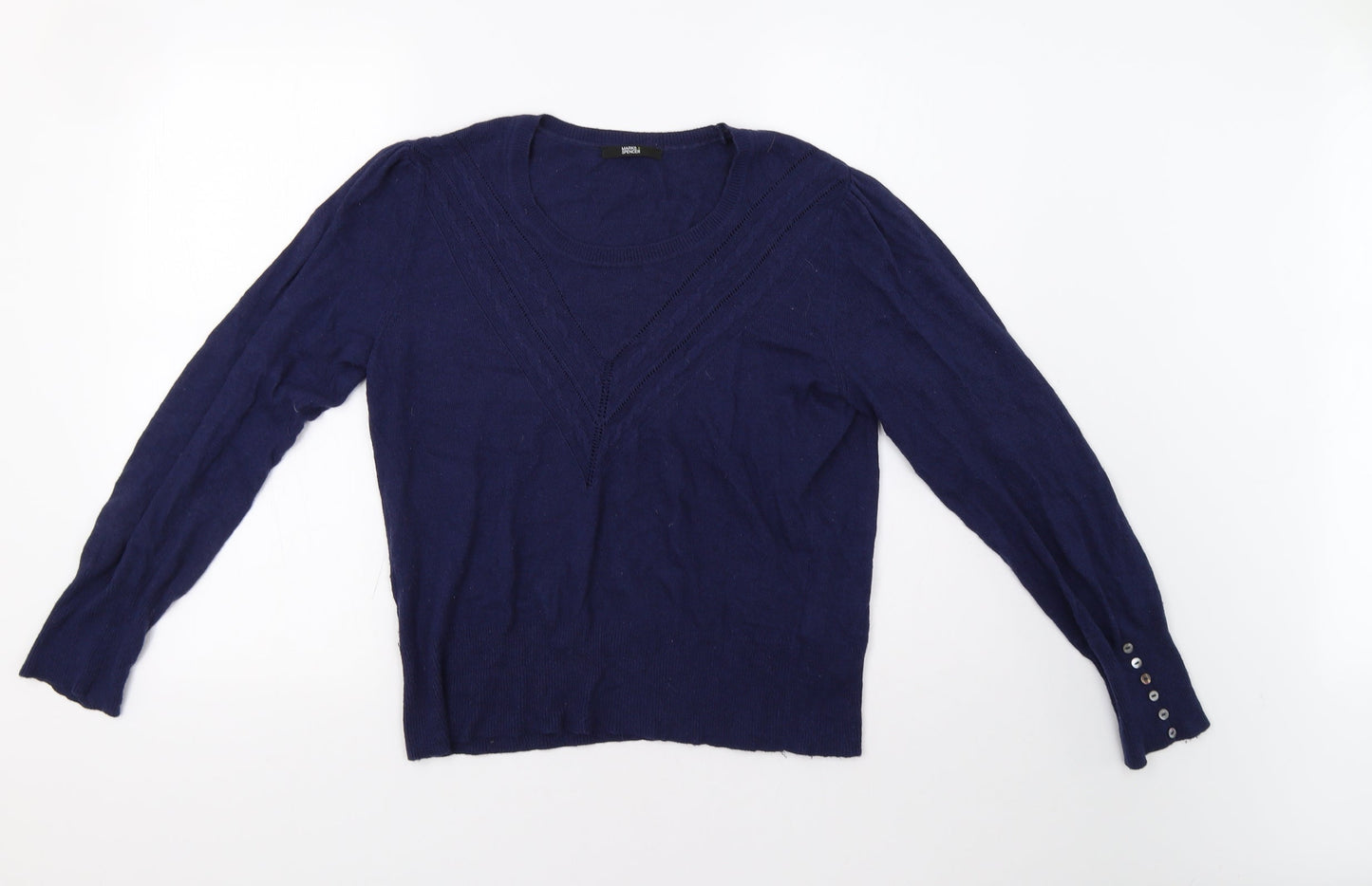 Womens UK Size 16 M&S Black Henley Jumper