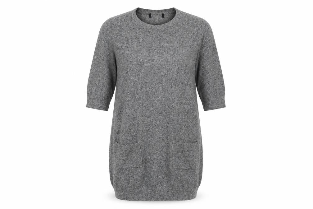 Front view of Primark women’s grey jumper dress, size UK 8