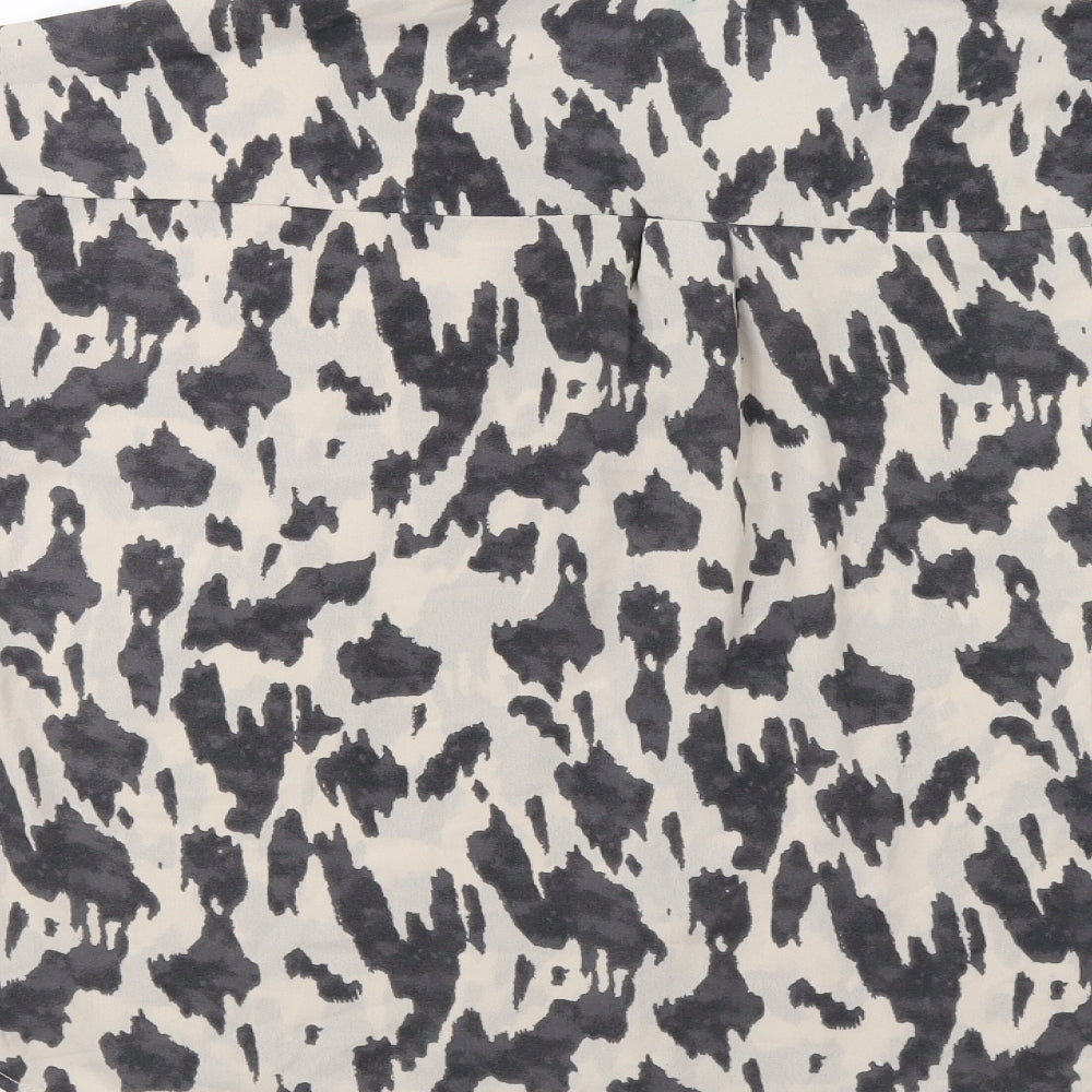 AX P Womens Grey Animal Print  Basic Button-Up Size 10