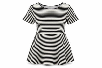 H&M Womens White Striped  Fit & Flare  Size L