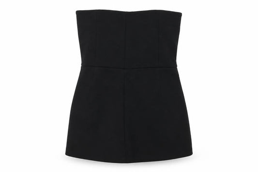 Front view of As You women’s black basic blouse, size UK 10