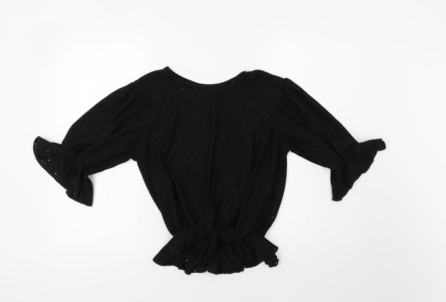 Pretty Hurts Womens Black Floral  Basic Blouse Size 12