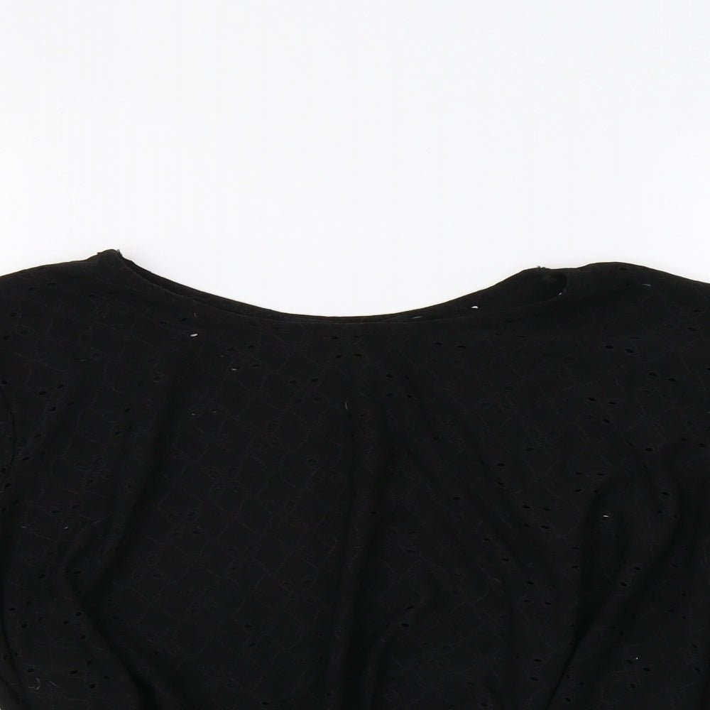 Pretty Hurts Womens Black Floral  Basic Blouse Size 12