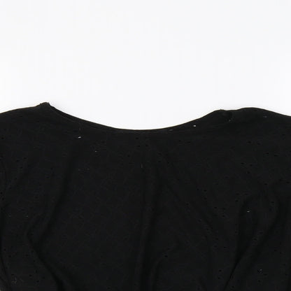 Pretty Hurts Womens Black Floral  Basic Blouse Size 12