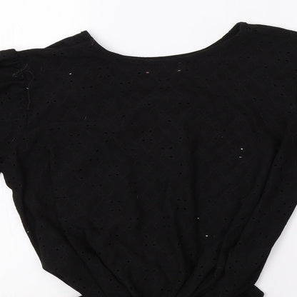 Pretty Hurts Womens Black Floral  Basic Blouse Size 12