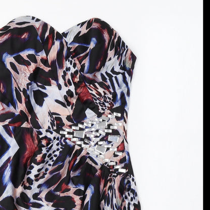 Lipsy Womens Multicoloured Animal Print  Mini  Size 10  - Embellished
