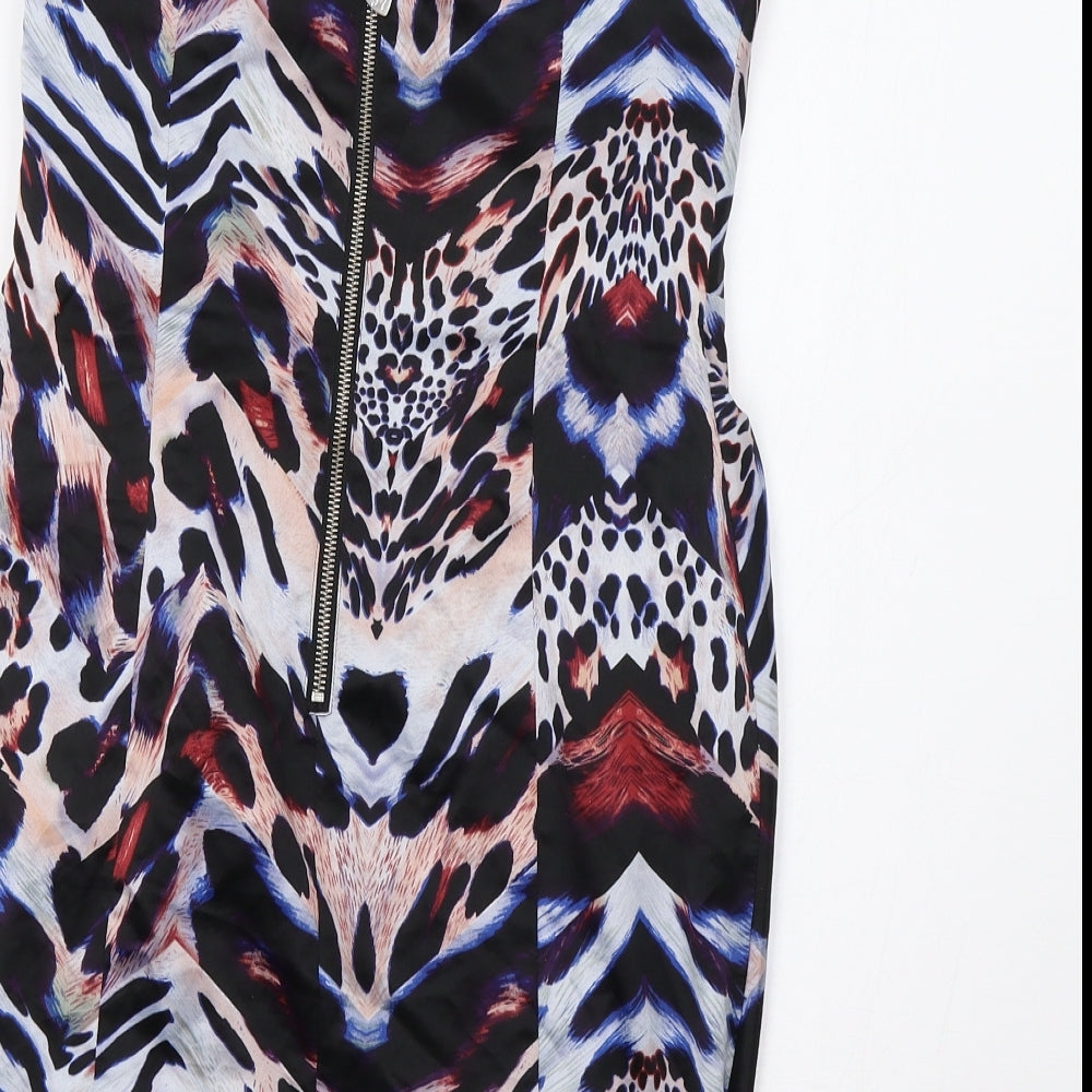 Lipsy Womens Multicoloured Animal Print  Mini  Size 10  - Embellished