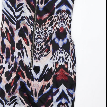 Lipsy Womens Multicoloured Animal Print  Mini  Size 10  - Embellished