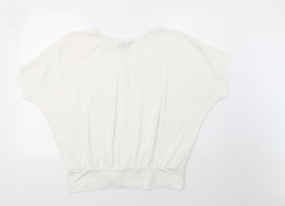 Womens UK Size L New Look White Basic Blouse