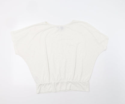 Womens UK Size L New Look White Basic Blouse