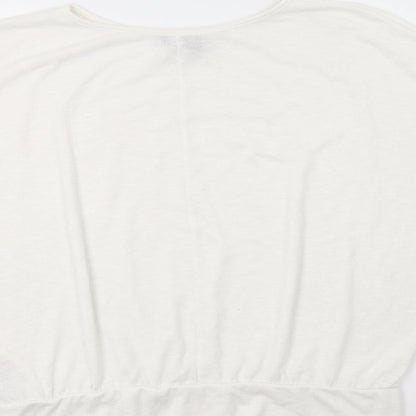 Womens UK Size L New Look White Basic Blouse