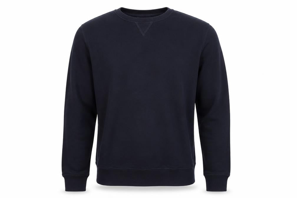 Front view of Matalan men’s blue vest sweatshirt, size M