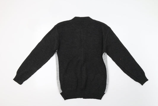Preworn Mens Grey Geometric  Full Zip Jumper Size M