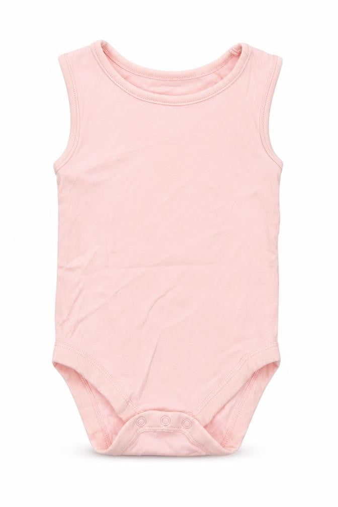 Front view of George Baby Pink Romper One-Piece, size 12-18, Months
