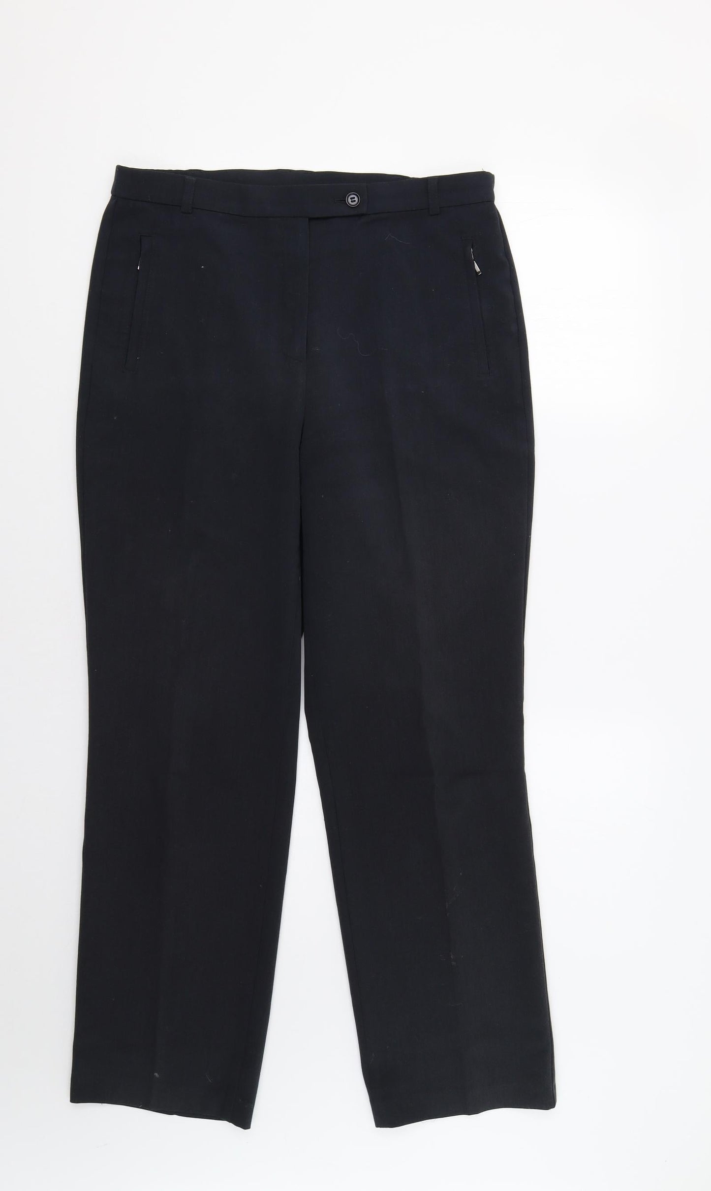 Womens UK Size 12 M&S Regular Fit Dress Pants Blue Trousers