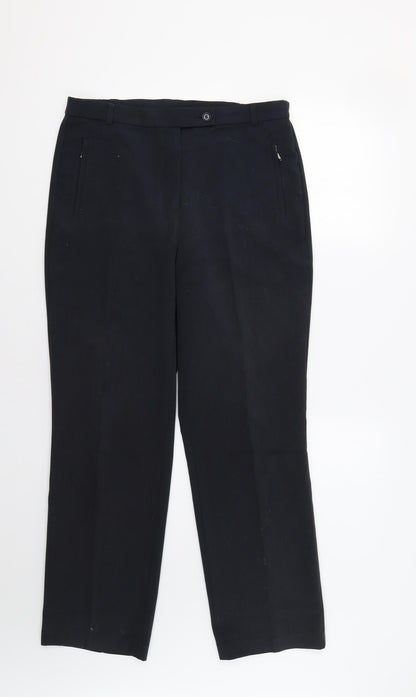 Womens UK Size 12 M&S Regular Fit Dress Pants Blue Trousers