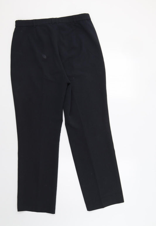 Womens UK Size 12 M&S Regular Fit Dress Pants Blue Trousers
