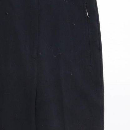 Womens UK Size 12 M&S Regular Fit Dress Pants Blue Trousers