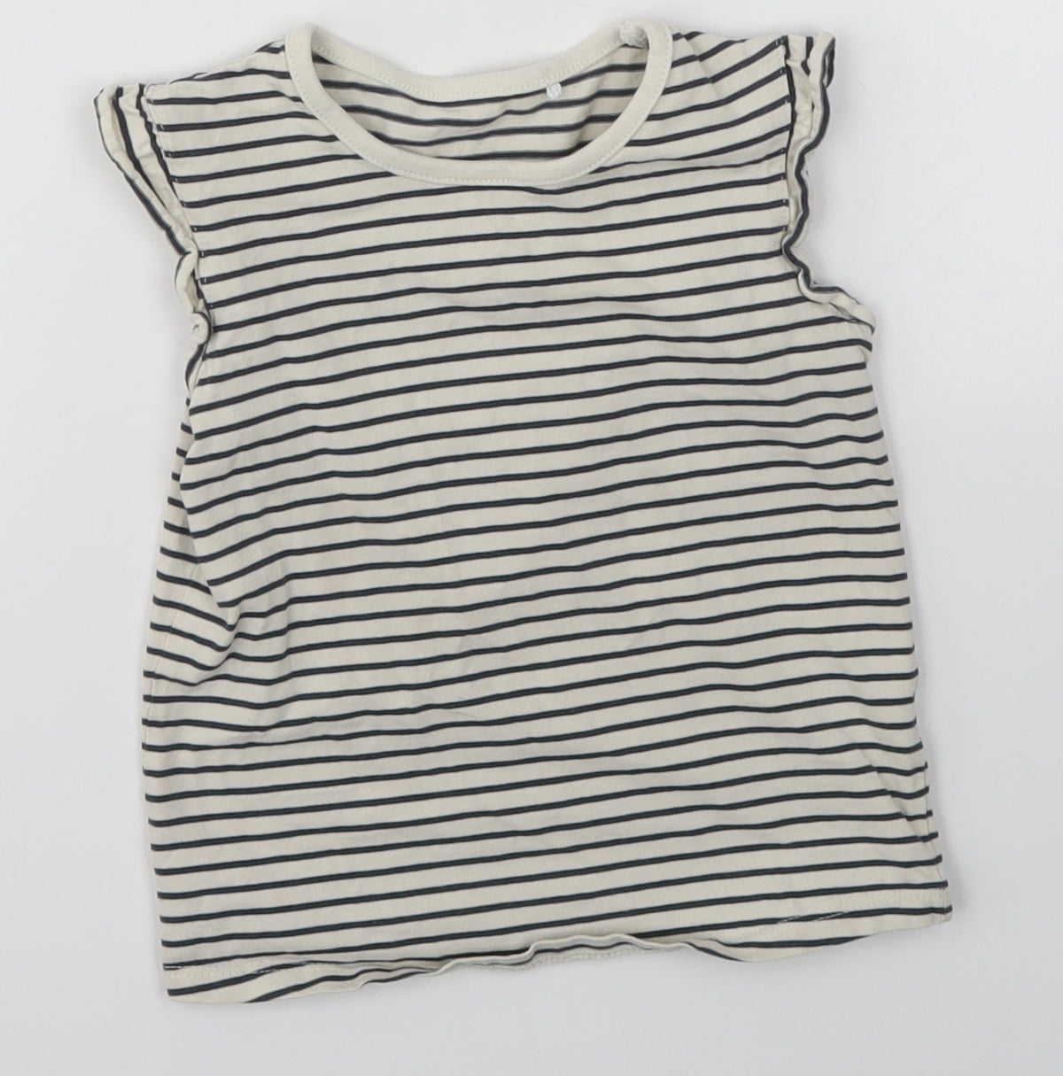 Additional front view of George girls’ multicoloured striped basic t-shirt, size 2-3, years