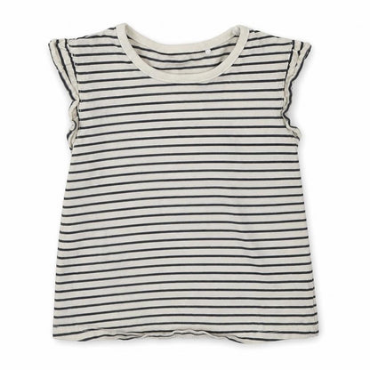 Front view of George girls’ multicoloured striped basic t-shirt, size 2-3, years