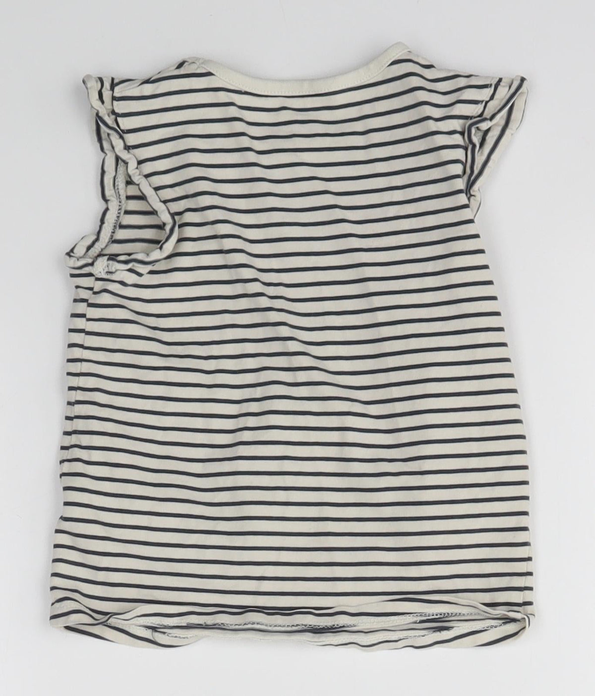 Back view of George girls’ multicoloured striped basic t-shirt, size 2-3, years