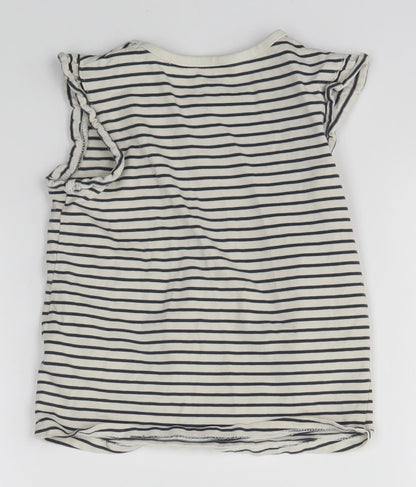Back view of George girls’ multicoloured striped basic t-shirt, size 2-3, years