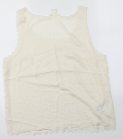 Womens UK Size L H&M Ivory Basic Blouse