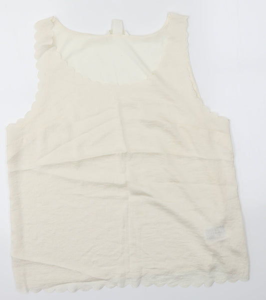 Womens UK Size L H&M Ivory Basic Blouse