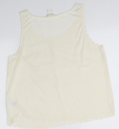 Womens UK Size L H&M Ivory Basic Blouse