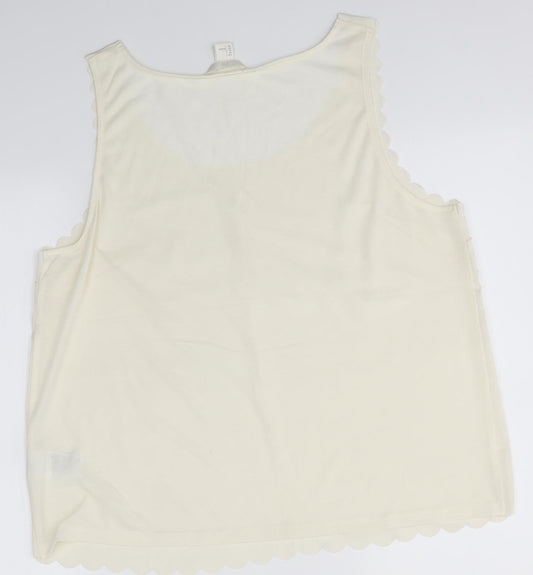 Womens UK Size L H&M Ivory Basic Blouse