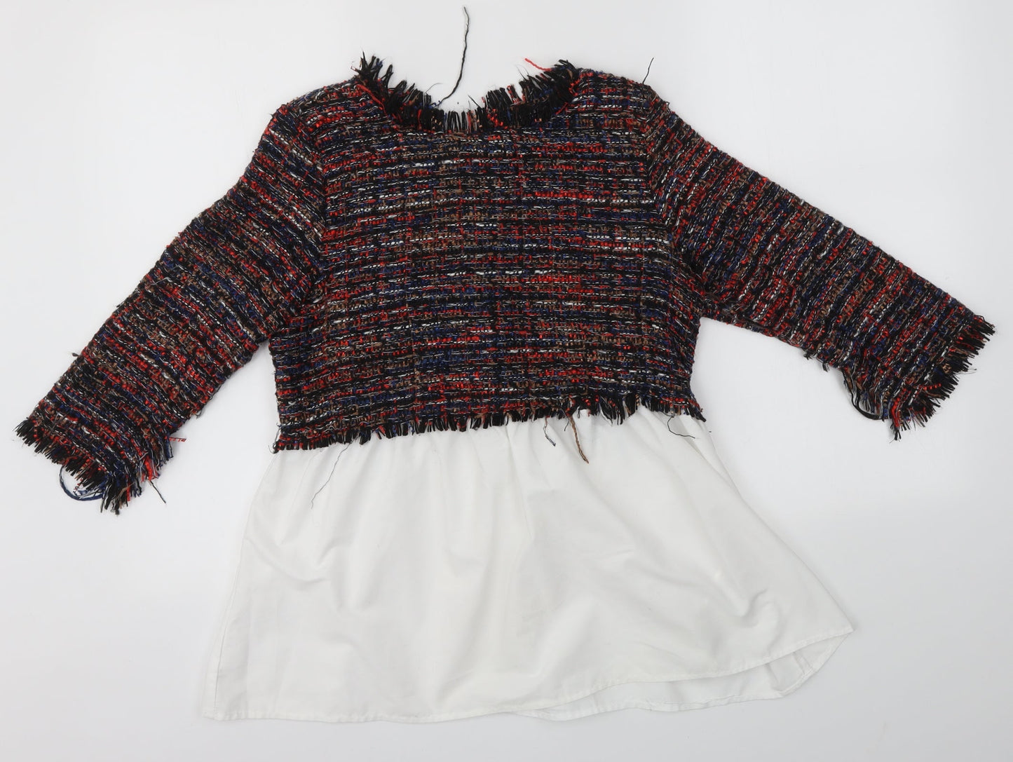 Womens UK Size S Zara Multicoloured Basic Blouse