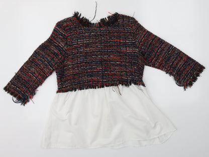 Womens UK Size S Zara Multicoloured Basic Blouse
