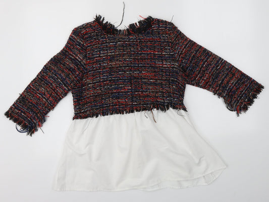 Womens UK Size S Zara Multicoloured Basic Blouse