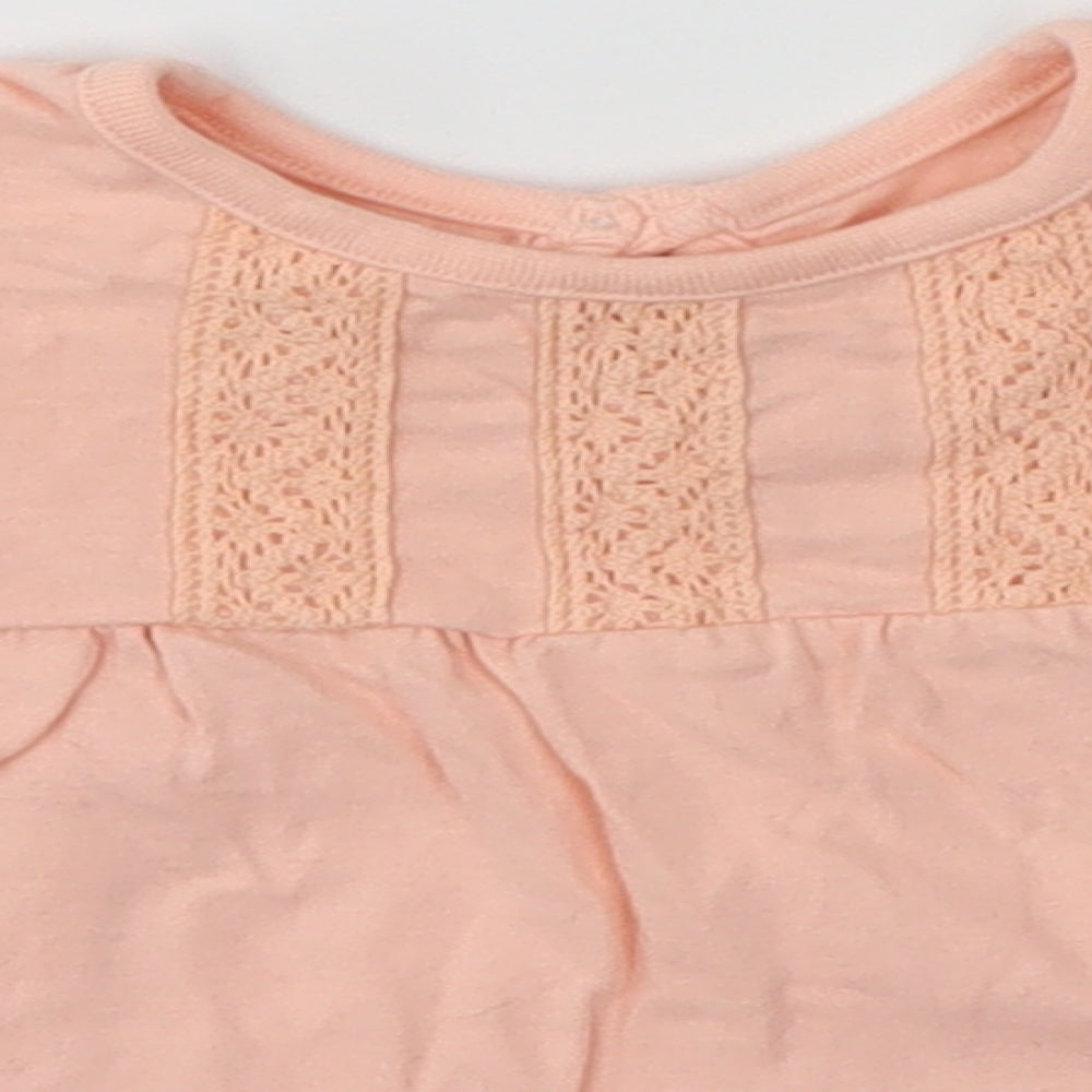 Close-up detail of George Baby Pink Basic Blouse, size 0-3, Months