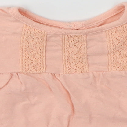 Close-up detail of George Baby Pink Basic Blouse, size 0-3, Months