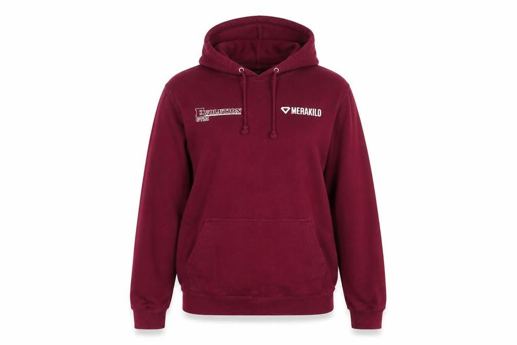 Front view of MERAKILO women’s purple pullover hoodie, size S, - evolution gym