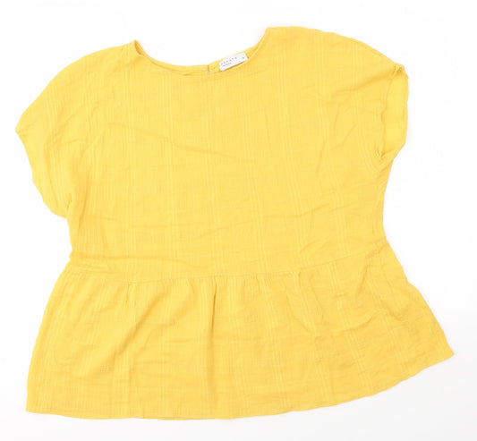 Womens UK Size 14 Matalan Yellow Basic Blouse