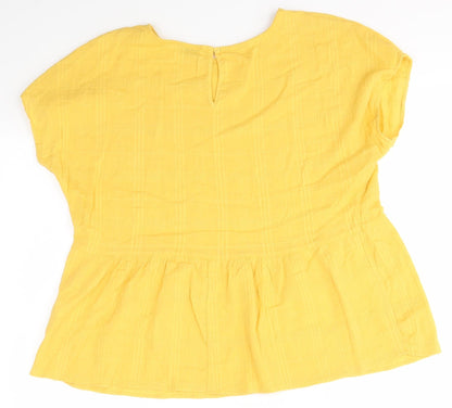 Womens UK Size 14 Matalan Yellow Basic Blouse