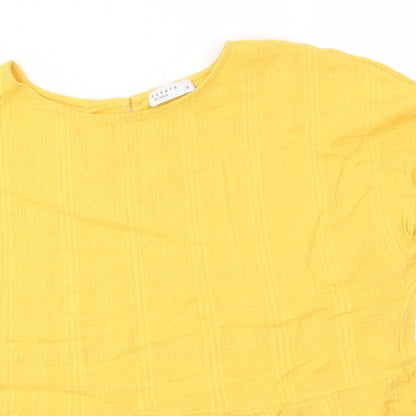 Womens UK Size 14 Matalan Yellow Basic Blouse