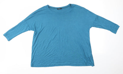 Womens UK Size 12 ROMAN Blue Basic T-Shirt