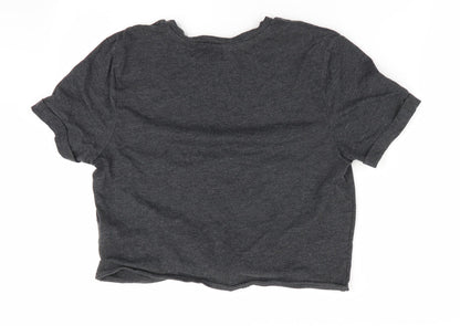 New Look Womens Grey Solid   Pyjama Top Size M  - Front Tie Top - Satur-yay