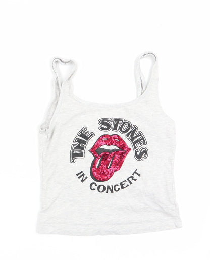 Love to Lounge Womens Grey Solid   Pyjama Top Size XS  - The Stone's Sequins