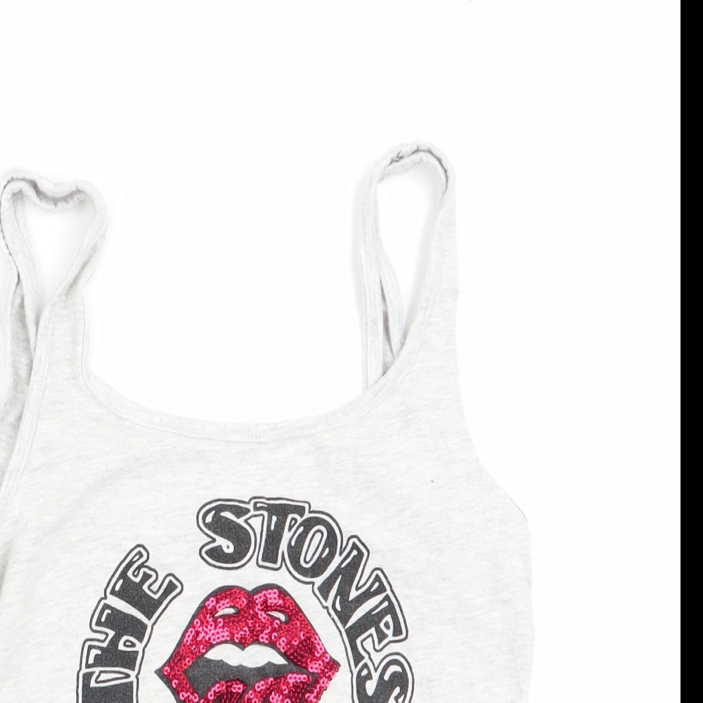 Love to Lounge Womens Grey Solid   Pyjama Top Size XS  - The Stone's Sequins