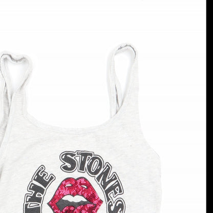 Love to Lounge Womens Grey Solid   Pyjama Top Size XS  - The Stone's Sequins