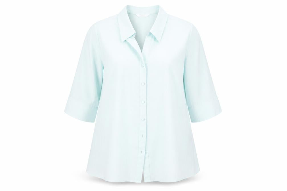 Womens UK Size 16 Marks and Spencer Green Basic Button-Up